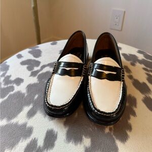GH Bass Classic Black and White Loafers